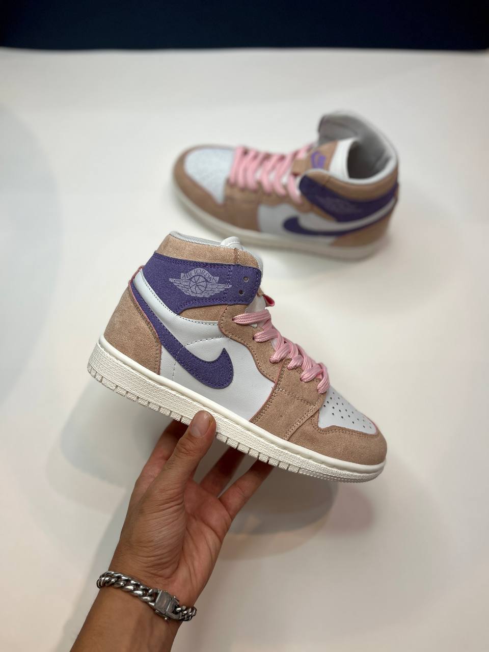 نایک ایرجردن ساقدار سفید صورتی بنفش of